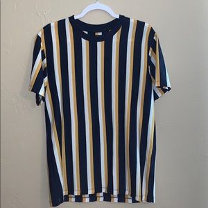 ZARA Mens Striped Shirt, Yellow and Blue